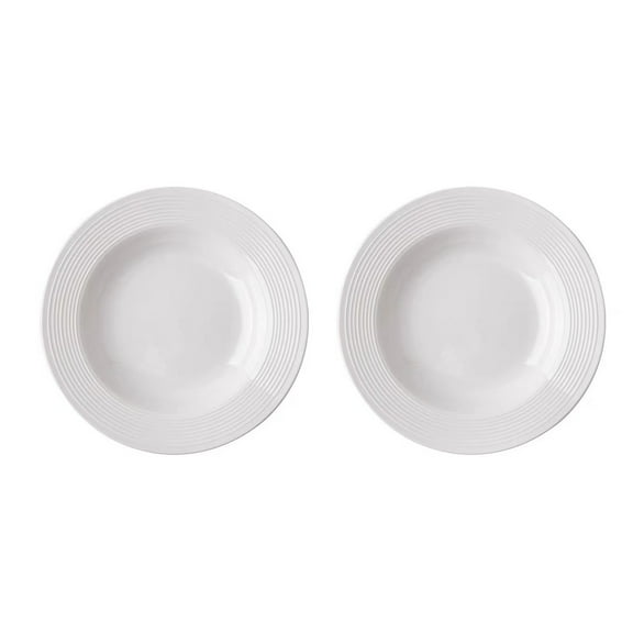 Oioii Pure White Design Household Western Food Plates Pasta Plates Elegant Dinner Dish Plates Hotel Restaurant Tableware for Home Party Catering Use, for Home Use, Household Supplies, 2PCS