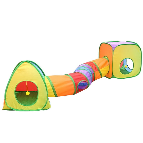 Oioii Rainbow Foldable Cat Tunnel & Tent Combo Set, Interactive Drill Bucket Play Kit, Multifunctional Toy with Tent and Tunnel for Indoor Hunting, Hiding and Resting,As Shown