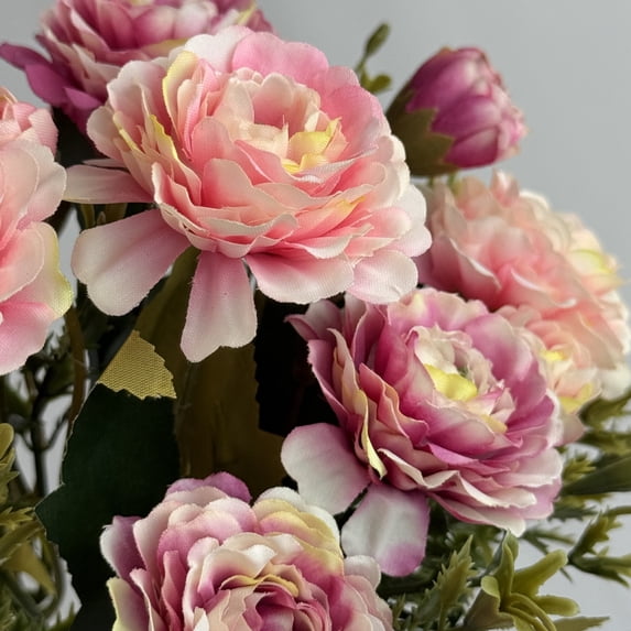 Oioii Realistic Artificial Flowers, Faux Floral Bouquet for Wedding & Home, Bridal Handheld Flower Aisle Guide Decor, Durable Fake Flower for Wall Hanging Wedding Home Decoration,Pink