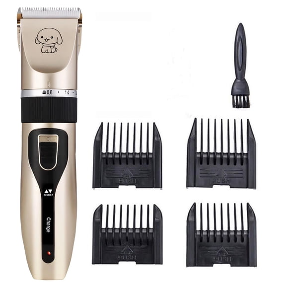 Oioii Rechargeable Low Noise Pet Grooming Clippers Kit, 8 Guide Combs Included, 8ml Professional Dog Hair Shaver, Quiet Electric Shears Suitable for All Breeds for Safe Home Grooming,A
