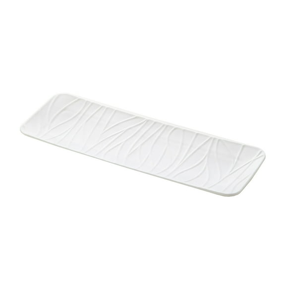 Oioii Rectangle Serving Platters,Long Serving Tray, White Serving Plates, for Dessert, Sushi, Fruit, Party, Side Dishes,White