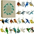 thumbnail image 1 of Oioii Sea Glass Bird Advent Calendar - 24 Unique Bird Ornaments, Ideal for Beach Lovers, Holiday Gifting & Christmas Home Ambiance, White(Acrylic), 1 of 7