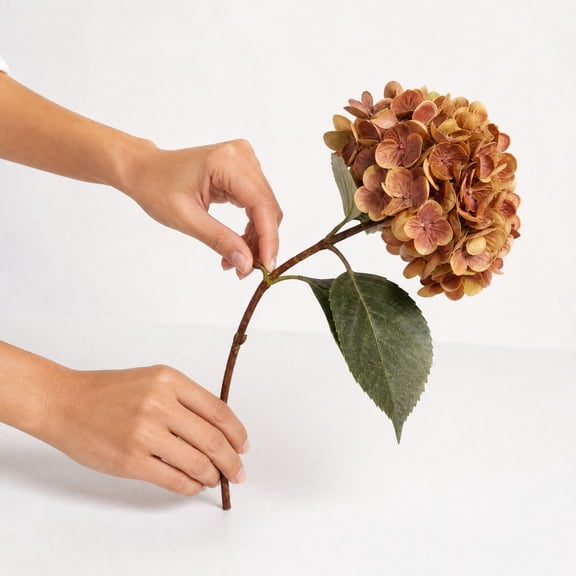 Oioii Silk Hydrangea Artificial Flowers,Dried Fake Hydrangea Stems, Faux Fall Flowers for Wedding Bouquets, Home,Party Table Centerpieces Decoration