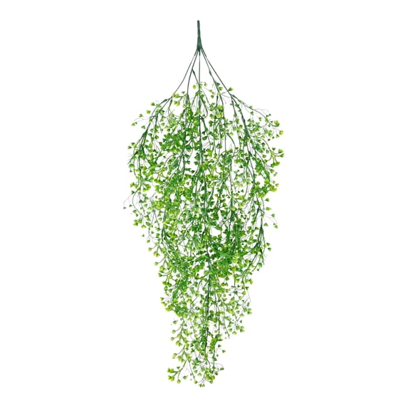 Oioii Simulation Green Plant Rattan with Artificial Flowers, Wall Hanging Faux Greenery Decor for Home, Living Room, Balcony and Indoor Garden Decoration.,Green