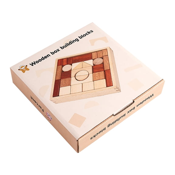 Oioii Solid Wood Large Particle Building Blocks, Practical Ability Training Design, Intelligence Enhancement Puzzle Craft,Leisure Creative Accessory for Home Daily Handmade Play,Brown