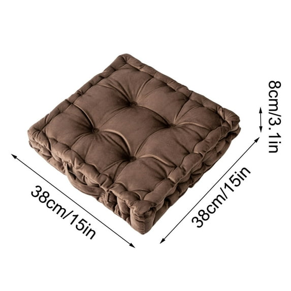 Oioii Square Thick Floor Seating Cushions,Solid Thick Tufted Cushion Meditation Pillow for Sitting on Floor,Tatami Pad for Guests or Kids Reading Nook,Yoga Living Room Sofa Balcony Outdoor, F