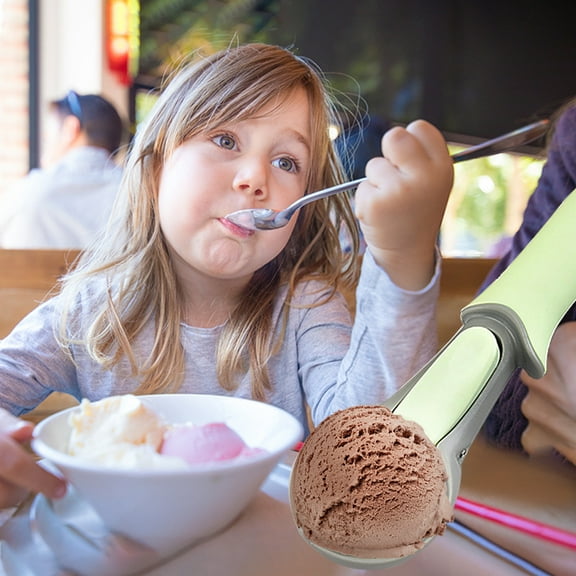 Oioii Stainless Steel Ice Cream Scoop, Comfortable Antifreeze Handle,Suitable for Ice Cream, Sorbet, Frozen Yogurt & Dessert Making At Home/Parties, 6in