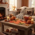 thumbnail image 1 of Oioii Thanksgiving Table Runner, Pumpkin Fall Table Runner, Fall Decor for Home with Harvest Sunflowers Pumpkins,Embroidered Centerpieces(16.93inch/33.46inch ), 1 of 6