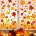 thumbnail image 1 of Oioii Thanksgiving Window Clings, Thanksgiving Decorations Window Stickers, Turkey Decal Stickers with Maple Leaves Patterns for Fall Harvest Decorations Decor Accessories, 1 of 6