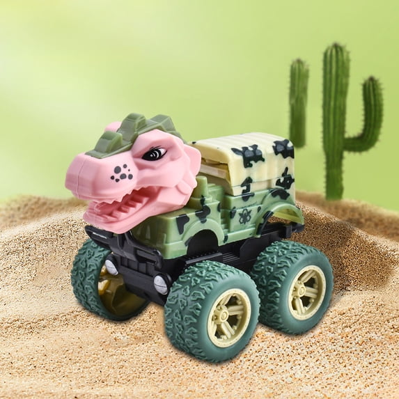 Oioii Toddler Dinosaur Truck Toy, Baby Pull Back Toy Car 1 2 3 Year Old Boy, Construction Vehicles, Friction Powered, Push Go Dino Car, Cool Birthday Gift for 12 18 24 Month Kid Girl