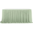 thumbnail image 1 of Oioii Tulle Ruffled Table Skirt Extra Long Transparent Recyclable Table Cloth for Wedding Birthday Banquet Party Home Event Table Decoration, Household Supplies, Green, 1 of 6