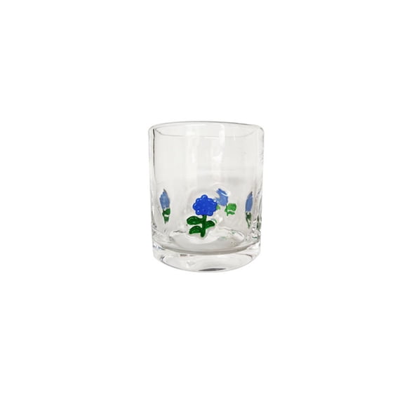 Oioii Vintage-Style Embossed Lemon Glass Cup Colorful Polka Dot Design For Easter Spring Kitchen Dining And Festival Present Giving,D