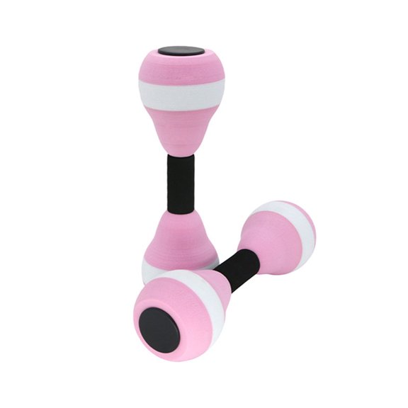 Oioii Water Small Dumbbell Aerobic Exercise Spa Soft Foam Barbell, Lightweight Buoyant Bar for Swimming, Aquatic Fitness and Pool Training Equipment.,Pink