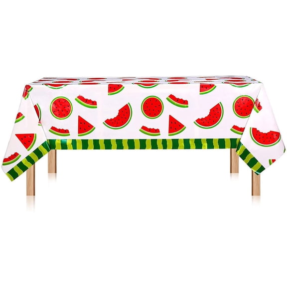Oioii Watermelon Themed Disposable Tablecloth Waterproof Oil Proof Stain Resistant For Birthday Party Picnic And Festival Table Decoration,As Shown