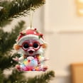 thumbnail image 1 of Oiooi 2D crylic Flat Pendant-Christmas Ornaments, Animal Keepsake Hanging Tree Decoration, Baby Monkey Ornament, 1 of 5