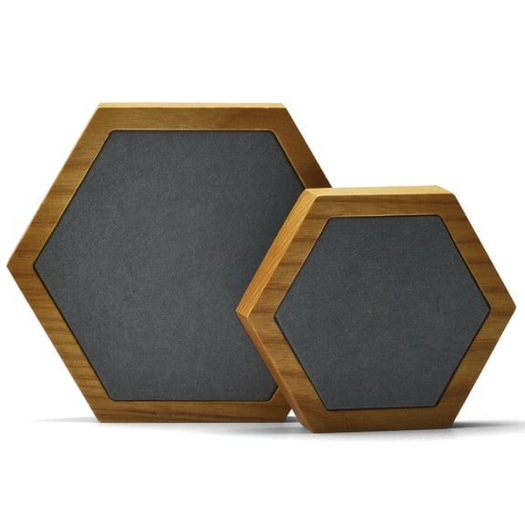 Oirlv 2PCS Hexagonal Solid Wood Jewelry Display Stand, Environmentally Friendly