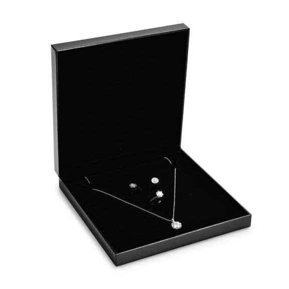 Oirlv Black Jewelry Set Box Gift for Necklace Earring Ring Gift Box for Women Birthday Wedding