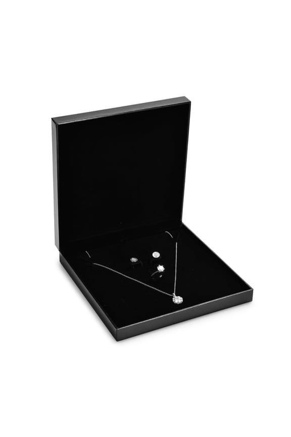 Black Jewelry Set Box Gift for Necklace Earring Ring Gift Box for Women Birthday Wedding