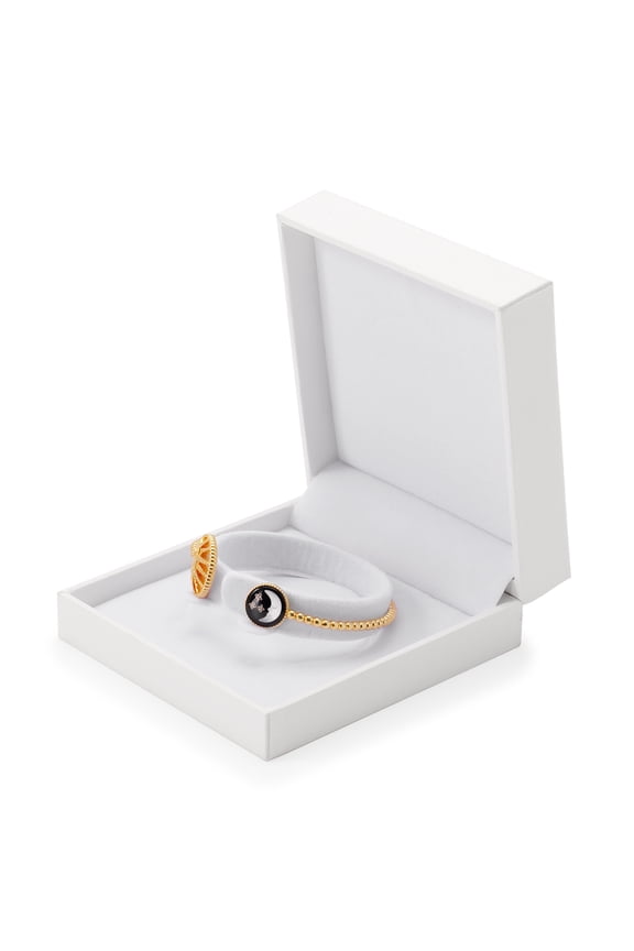 3.35" White PU Leather Bracelet Box Velvet, Bracelet Jewelry Box, Bracelet Gift Box for Bangles & Cuffs