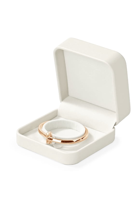 Cream Leather Bracelet & Bangle Box - Luxury Velvet Lined Jewelry Case for Anniversary, Bridal & Holiday Gifts