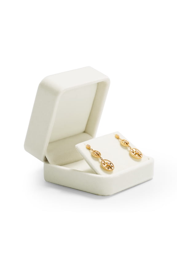 Earrings Jewelry Gift Box White for Women Velvet Earrings Christmas Gifts Case