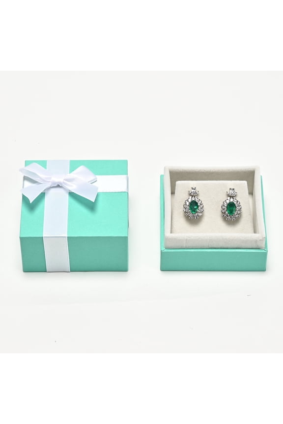 Velvet Earring Box Bow Jewelry Holder Earring Gift Box Green