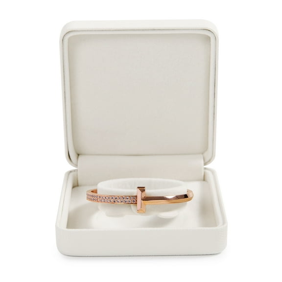 Oirlv Jewelry Bracelet Box White Leather Display Case Storage Box for Women Bangle