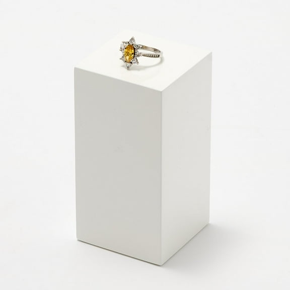 Oirlv White Jewelry Counter Stand - Earring Organizer Holder Stand & Wood Squares Stand Organizer for Necklace Sales Display