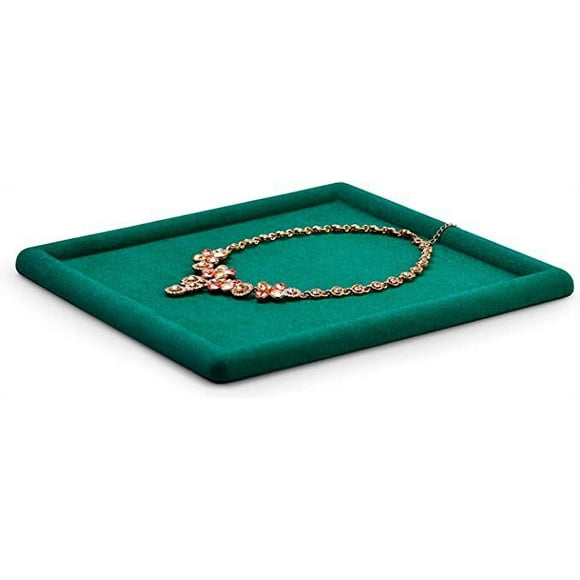 Oirlv Square Green Microfiber Jewelry Holder and Organizer, 1 Count