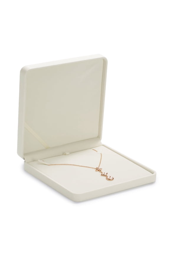 7.48" Cream Velvet Square Jewelry Box, Necklace & Pendant Storage Case for Gift & Display