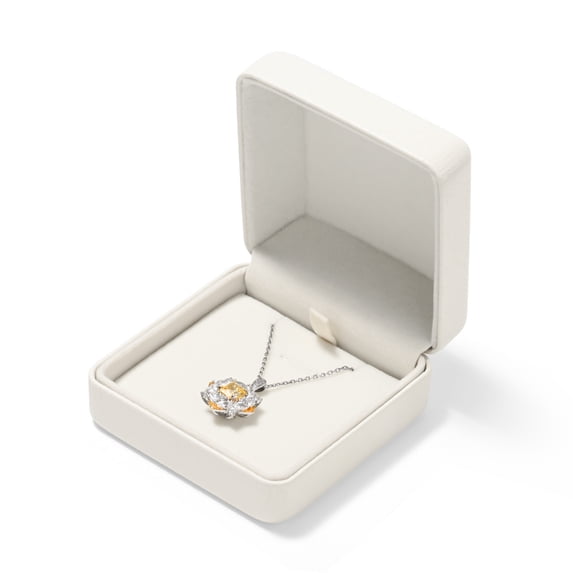 Oirlv Leather Necklace Box White Velvet Jewelry Gift Box Display Storage Case for Women