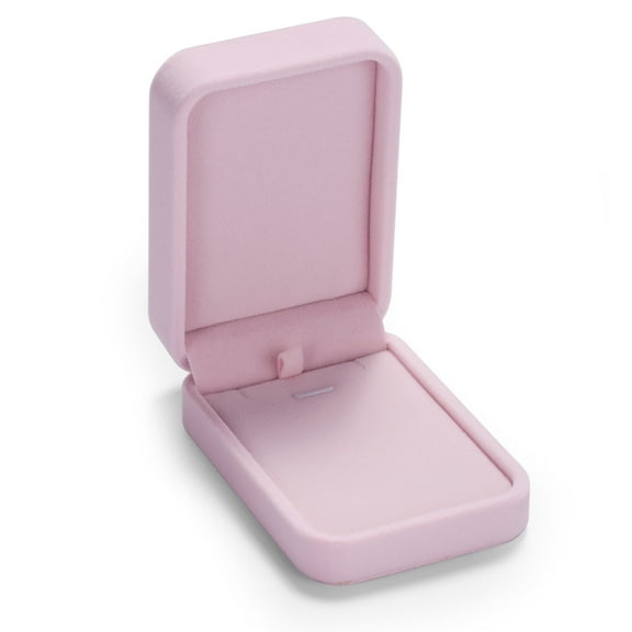 Oirlv Compact Jewelry Necklace Storage Box, Small, Pink Velvet
