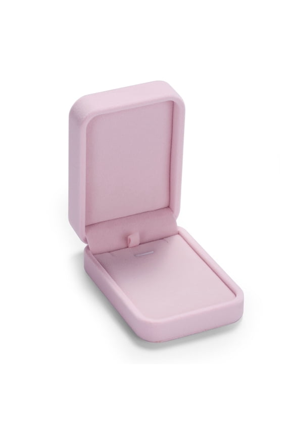 Compact Jewelry Necklace Storage Box, Small, Pink Velvet