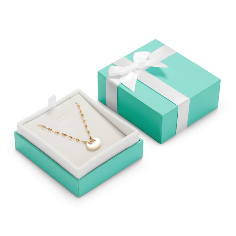 Oirlv Pendant Necklace Gift Box Long Chain Display CaseShowcase Display  Velvet Bow-knot 