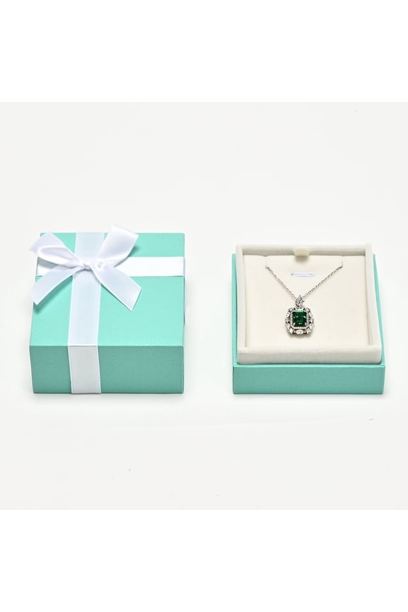 Pendant Necklace Gift Box Long Chain Display CaseShowcase Display Velvet Bowknot