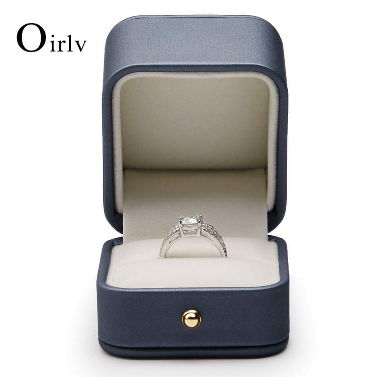Oirlv Ring Box Premium Leather Ring Gift Box Jewelry Storage Case