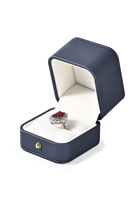 Velvet Ring Box for Proposal, Wedding, Engagement, Anniversary - Small, Blue