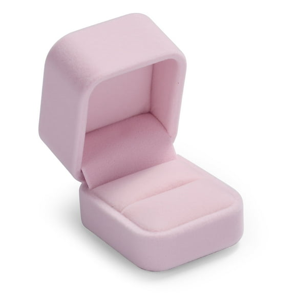 Oirlv Velvet Jewelry Ring Box for Wedding, Engagement, Proposal, Pink