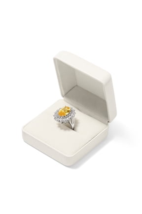Ring Gift Box for Wedding Proposal Velvet Ring Storage Case, White, Leather