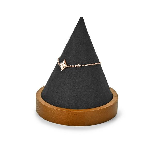 Oirlv Bangle Bracelet Watch Cone Shape Jewelry Display Stand, Solid Wood, Gray