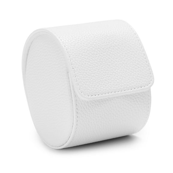 Oirlv Single Watch Roll for Men Premium PU Leather Travel Case‌ Secure Organiser, Watches Display Storage, White