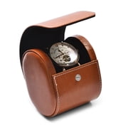 Oirlv Single Watch Roll for Men Premium PU Leather Watch Roll Travel Case  Secure Organiser, Watches Display Storage, Brown