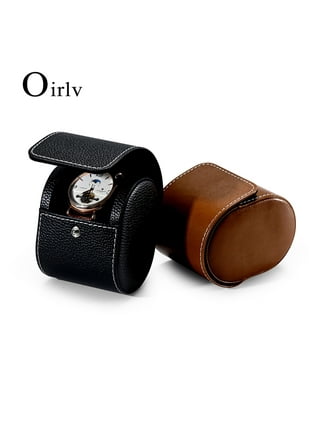  CASE ELEGANCE Monogrammed Vegan Leather Travel Watch Case Roll  Organizer Classic Black : Clothing, Shoes & Jewelry