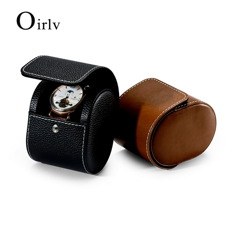 Oirlv Watch Box Travel Watch Case Watch Storage Display Box Single Portable  Leather 