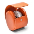 thumbnail image 1 of Oirlv 2.95" Orange Leather Single Watch Roll, Travel Case with Soft Velvet Lining for Men & Women, 1 of 9