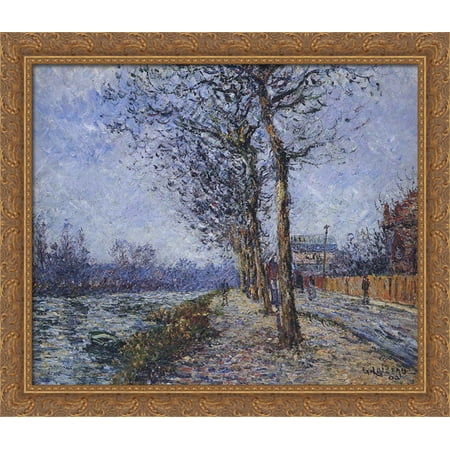 Oise at Pontoise 32x28 Large Gold Ornate Wood Framed Canvas Art by Gustave Loiseau