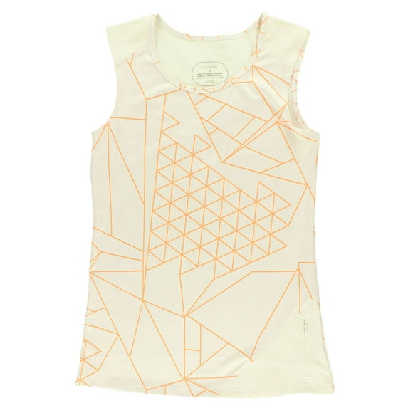 Oiselle Womens Keyhole Tank Top Off White 10, Color: Off White/Orange