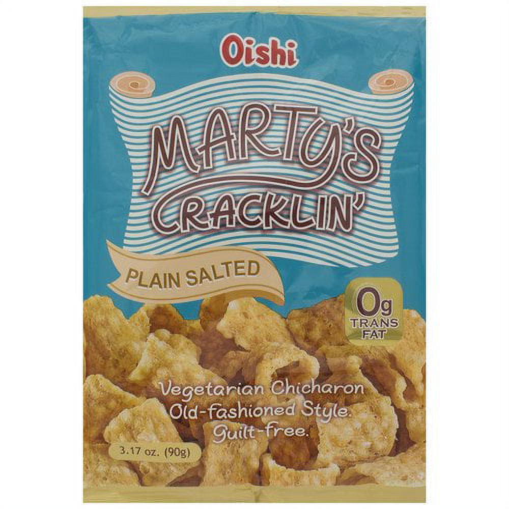 Oishi Marty's Cracklin' Plain Salted Flavor Vegetarian Chicharon, 3.17 ...
