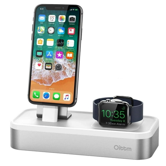 Oittm 5 In 1 Version 5-Port Usb Charging Stand For Apple, Iphone 8 Plus, Iphone, Iphone X - Silver