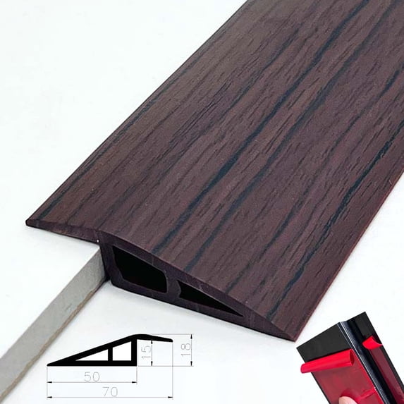 Oiur 1/1.5CMx100CM PVC Threshold Ramp Self-Adhesive Floor Transition Strip Non-slip Doorways Carpet Tile Overlap Edge Reducer ,Burlywood